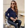 imageBlooming Jelly Womens Tops Dressy Casual Long Sleeve Shirts V Neck Chiffon Blouses Fall Clothes 2024Dark Blue