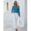 imageBlooming Jelly Womens Tops Dressy Casual Long Sleeve Shirts V Neck Chiffon Blouses Fall Clothes 2024Dark Cyan
