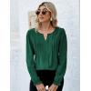 imageBlooming Jelly Womens Tops Dressy Casual Long Sleeve Shirts V Neck Chiffon Blouses Fall Clothes 2024Deep Green