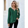 imageBlooming Jelly Womens Tops Dressy Casual Long Sleeve Shirts V Neck Chiffon Blouses Fall Clothes 2024Deep Green