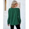 imageBlooming Jelly Womens Tops Dressy Casual Long Sleeve Shirts V Neck Chiffon Blouses Fall Clothes 2024Deep Green