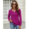 imageBlooming Jelly Womens Tops Dressy Casual Long Sleeve Shirts V Neck Chiffon Blouses Fall Clothes 2024Fuchsia