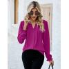 imageBlooming Jelly Womens Tops Dressy Casual Long Sleeve Shirts V Neck Chiffon Blouses Fall Clothes 2024Fuchsia