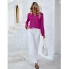 imageBlooming Jelly Womens Tops Dressy Casual Long Sleeve Shirts V Neck Chiffon Blouses Fall Clothes 2024Fuchsia