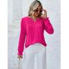 imageBlooming Jelly Womens Tops Dressy Casual Long Sleeve Shirts V Neck Chiffon Blouses Fall Clothes 2024Hot Pink