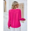 imageBlooming Jelly Womens Tops Dressy Casual Long Sleeve Shirts V Neck Chiffon Blouses Fall Clothes 2024Hot Pink