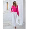 imageBlooming Jelly Womens Tops Dressy Casual Long Sleeve Shirts V Neck Chiffon Blouses Fall Clothes 2024Hot Pink