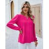 imageBlooming Jelly Womens Tops Dressy Casual Long Sleeve Shirts V Neck Chiffon Blouses Fall Clothes 2024Hot Pink