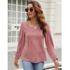 imageBlooming Jelly Womens Tops Dressy Casual Long Sleeve Shirts V Neck Chiffon Blouses Fall Clothes 2024Pink