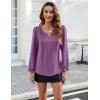 imageBlooming Jelly Womens Tops Dressy Casual Long Sleeve Shirts V Neck Chiffon Blouses Fall Clothes 2024Purple