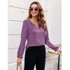 imageBlooming Jelly Womens Tops Dressy Casual Long Sleeve Shirts V Neck Chiffon Blouses Fall Clothes 2024Purple