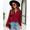 imageBlooming Jelly Womens Tops Dressy Casual Long Sleeve Shirts V Neck Chiffon Blouses Fall Clothes 2024Red