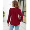 imageBlooming Jelly Womens Tops Dressy Casual Long Sleeve Shirts V Neck Chiffon Blouses Fall Clothes 2024Red
