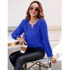 imageBlooming Jelly Womens Tops Dressy Casual Long Sleeve Shirts V Neck Chiffon Blouses Fall Clothes 2024Royal Blue