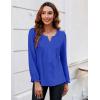 imageBlooming Jelly Womens Tops Dressy Casual Long Sleeve Shirts V Neck Chiffon Blouses Fall Clothes 2024Royal Blue