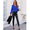 imageBlooming Jelly Womens Tops Dressy Casual Long Sleeve Shirts V Neck Chiffon Blouses Fall Clothes 2024Royal Blue