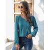 imageBlooming Jelly Womens Tops Dressy Casual Long Sleeve Shirts V Neck Chiffon Blouses Fall Clothes 2024Turquoise