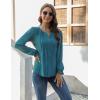 imageBlooming Jelly Womens Tops Dressy Casual Long Sleeve Shirts V Neck Chiffon Blouses Fall Clothes 2024Turquoise