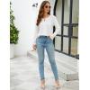 imageBlooming Jelly Womens Tops Dressy Casual Long Sleeve Shirts V Neck Chiffon Blouses Fall Clothes 2024White