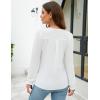 imageBlooming Jelly Womens Tops Dressy Casual Long Sleeve Shirts V Neck Chiffon Blouses Fall Clothes 2024White