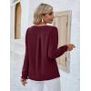 imageBlooming Jelly Womens Tops Dressy Casual Long Sleeve Shirts V Neck Chiffon Blouses Fall Clothes 2024Wine Red