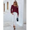 imageBlooming Jelly Womens Tops Dressy Casual Long Sleeve Shirts V Neck Chiffon Blouses Fall Clothes 2024Wine Red