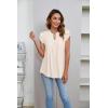 imageBlooming Jelly Womens Tunic Tops Summer Dressy Casual Blouses Business Outfits Plus Size Cap Sleeve Pleated ShirtsApricot