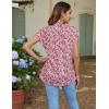imageBlooming Jelly Womens Tunic Tops Summer Dressy Casual Blouses Business Outfits Plus Size Cap Sleeve Pleated ShirtsBeige and Red Floral