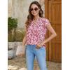 imageBlooming Jelly Womens Tunic Tops Summer Dressy Casual Blouses Business Outfits Plus Size Cap Sleeve Pleated ShirtsBeige and Red Floral