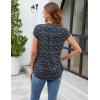 imageBlooming Jelly Womens Tunic Tops Summer Dressy Casual Blouses Business Outfits Plus Size Cap Sleeve Pleated ShirtsBlack  Daisy Floral