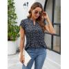 imageBlooming Jelly Womens Tunic Tops Summer Dressy Casual Blouses Business Outfits Plus Size Cap Sleeve Pleated ShirtsBlack  Daisy Floral