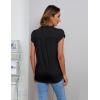 imageBlooming Jelly Womens Tunic Tops Summer Dressy Casual Blouses Business Outfits Plus Size Cap Sleeve Pleated ShirtsBlack