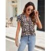 imageBlooming Jelly Womens Tunic Tops Summer Dressy Casual Blouses Business Outfits Plus Size Cap Sleeve Pleated ShirtsBlack Leopard