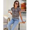 imageBlooming Jelly Womens Tunic Tops Summer Dressy Casual Blouses Business Outfits Plus Size Cap Sleeve Pleated ShirtsBlack Leopard