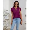 imageBlooming Jelly Womens Tunic Tops Summer Dressy Casual Blouses Business Outfits Plus Size Cap Sleeve Pleated ShirtsFuchsia