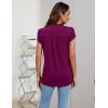 imageBlooming Jelly Womens Tunic Tops Summer Dressy Casual Blouses Business Outfits Plus Size Cap Sleeve Pleated ShirtsFuchsia
