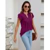 imageBlooming Jelly Womens Tunic Tops Summer Dressy Casual Blouses Business Outfits Plus Size Cap Sleeve Pleated ShirtsFuchsia