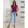 imageBlooming Jelly Womens Tunic Tops Summer Dressy Casual Blouses Business Outfits Plus Size Cap Sleeve Pleated ShirtsFuchsia