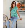 imageBlooming Jelly Womens Tunic Tops Summer Dressy Casual Blouses Business Outfits Plus Size Cap Sleeve Pleated ShirtsGreen Daisy Floral