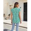 imageBlooming Jelly Womens Tunic Tops Summer Dressy Casual Blouses Business Outfits Plus Size Cap Sleeve Pleated ShirtsGreen Daisy Floral