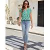 imageBlooming Jelly Womens Tunic Tops Summer Dressy Casual Blouses Business Outfits Plus Size Cap Sleeve Pleated ShirtsGreen Daisy Floral