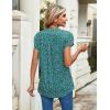 imageBlooming Jelly Womens Tunic Tops Summer Dressy Casual Blouses Business Outfits Plus Size Cap Sleeve Pleated ShirtsGreen and White Floral