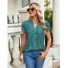 imageBlooming Jelly Womens Tunic Tops Summer Dressy Casual Blouses Business Outfits Plus Size Cap Sleeve Pleated ShirtsGreen and White Floral