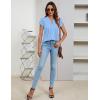imageBlooming Jelly Womens Tunic Tops Summer Dressy Casual Blouses Business Outfits Plus Size Cap Sleeve Pleated ShirtsLight Blue