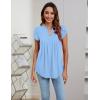 imageBlooming Jelly Womens Tunic Tops Summer Dressy Casual Blouses Business Outfits Plus Size Cap Sleeve Pleated ShirtsLight Blue