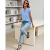 imageBlooming Jelly Womens Tunic Tops Summer Dressy Casual Blouses Business Outfits Plus Size Cap Sleeve Pleated ShirtsLight Blue