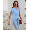 imageBlooming Jelly Womens Tunic Tops Summer Dressy Casual Blouses Business Outfits Plus Size Cap Sleeve Pleated ShirtsLight Blue