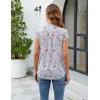 imageBlooming Jelly Womens Tunic Tops Summer Dressy Casual Blouses Business Outfits Plus Size Cap Sleeve Pleated ShirtsLight Khaki  Pink Floral