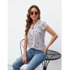 imageBlooming Jelly Womens Tunic Tops Summer Dressy Casual Blouses Business Outfits Plus Size Cap Sleeve Pleated ShirtsLight Khaki  Pink Floral