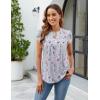 imageBlooming Jelly Womens Tunic Tops Summer Dressy Casual Blouses Business Outfits Plus Size Cap Sleeve Pleated ShirtsLight Khaki  Pink Floral